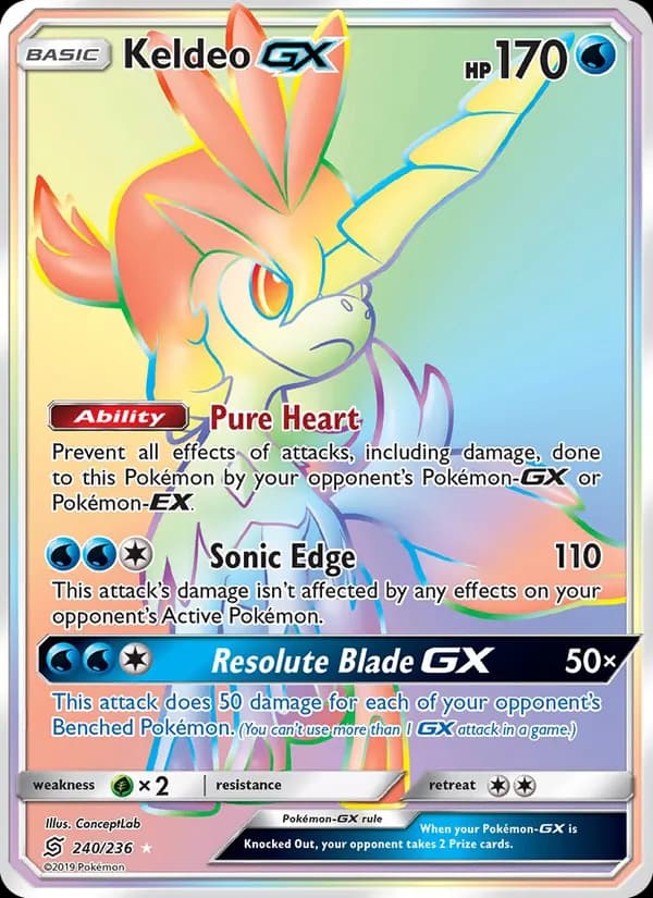 Keldeo GX — Unified Minds, Secret Rare