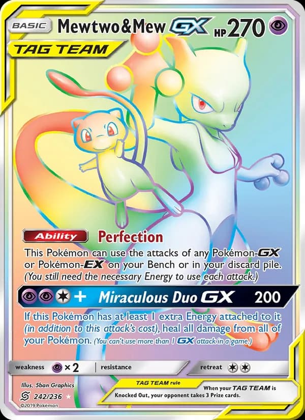 Mewtwo & Mew GX — Unified Minds, Secret Rare