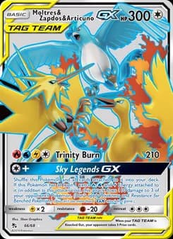 Moltres & Zapdos & Articuno GX — Hidden Fates — Ultra Rare