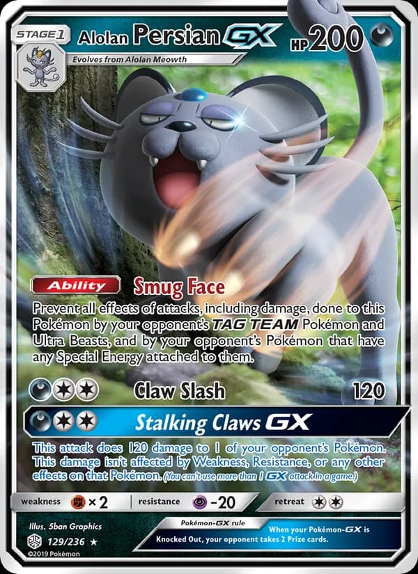 Alolan Persian GX — Cosmic Eclipse, Ultra Rare