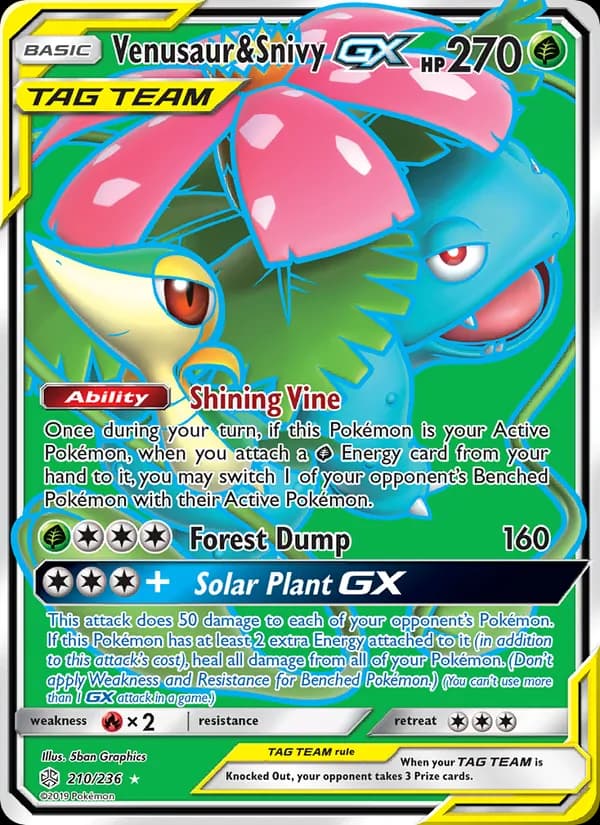 Venusaur & Snivy GX — Cosmic Eclipse, Ultra Rare