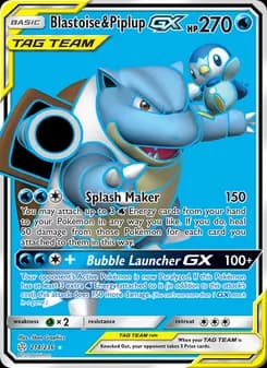 Blastoise & Piplup GX — Cosmic Eclipse — Ultra Rare