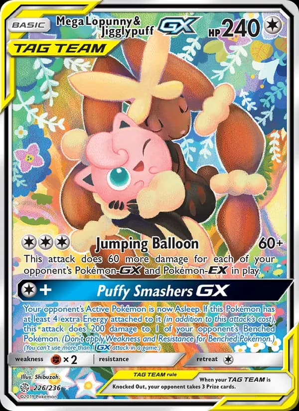 Mega Lopunny & Jigglypuff GX — Cosmic Eclipse, Ultra Rare