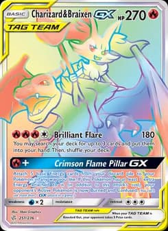 Charizard & Braixen GX — Cosmic Eclipse — Secret Rare