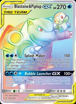 Blastoise & Piplup GX — Cosmic Eclipse — Secret Rare