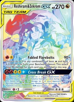 Reshiram & Zekrom GX — Cosmic Eclipse — Secret Rare