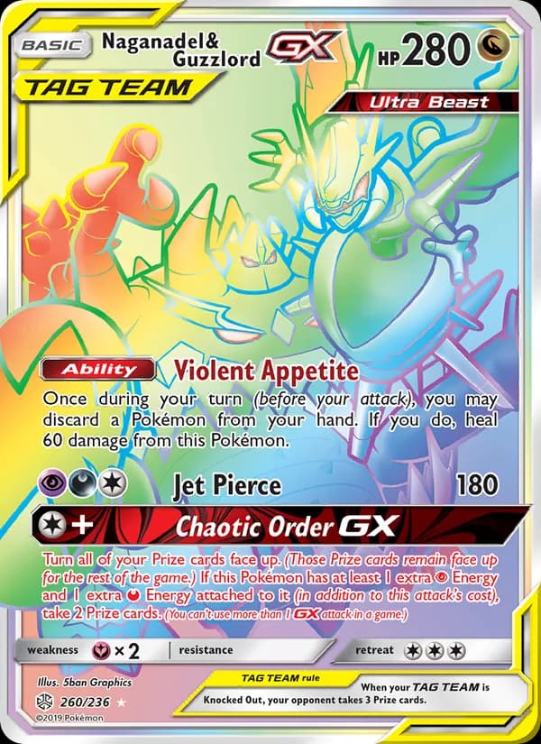 Naganadel & Guzzlord GX — Cosmic Eclipse, Secret Rare