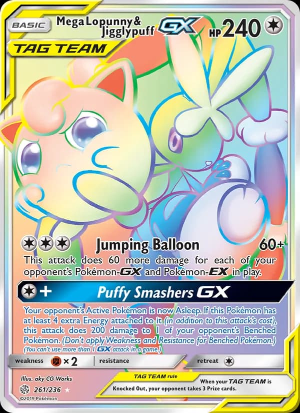 Mega Lopunny & Jigglypuff GX — Cosmic Eclipse, Secret Rare