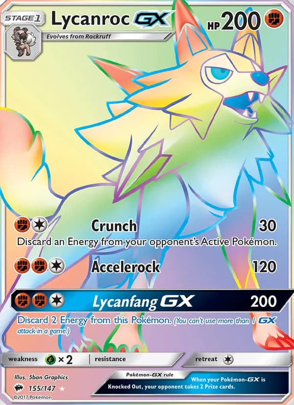 Lycanroc GX — Burning Shadows, Secret Rare