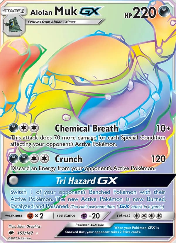 Alolan Muk GX — Burning Shadows, Secret Rare