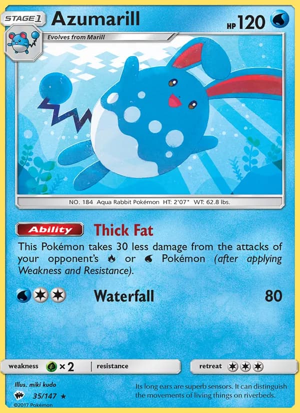 Azumarill — Burning Shadows, Rare