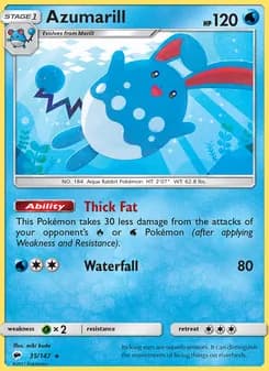 Azumarill — Burning Shadows — Rare