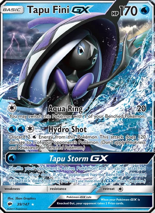 Tapu Fini GX — Burning Shadows, Rare