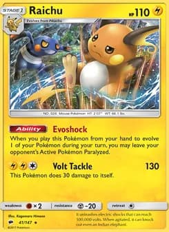 Raichu — Burning Shadows — Rare