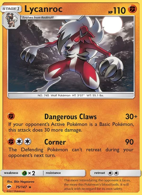 Lycanroc — Burning Shadows, Rare