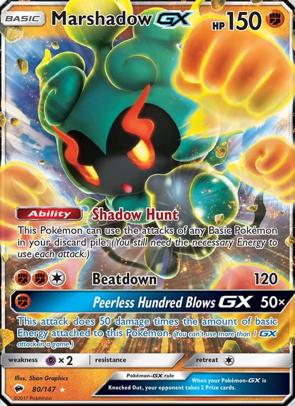 Marshadow GX — Burning Shadows, Ultra Rare