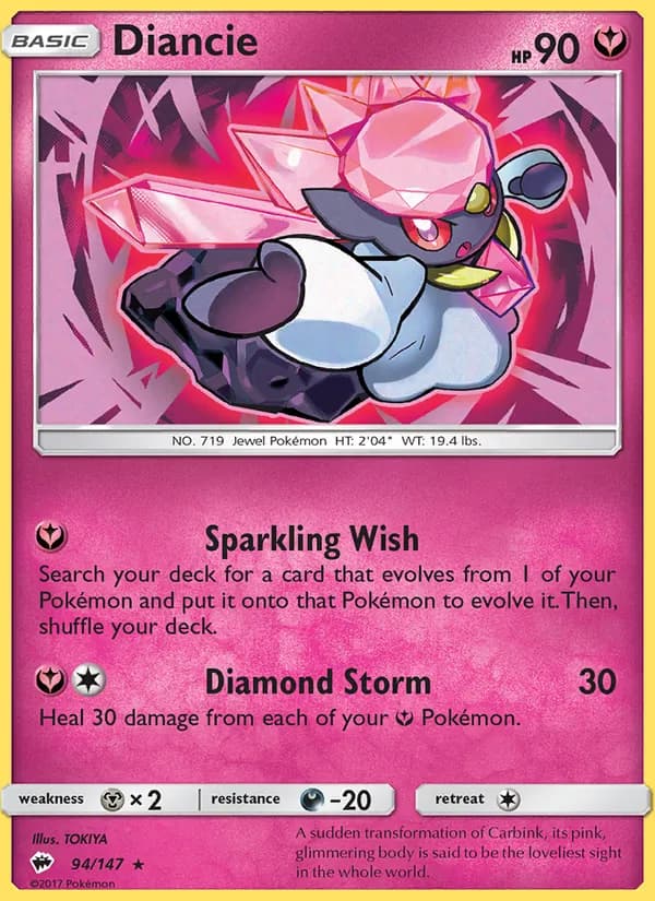 Diancie — Burning Shadows, Rare