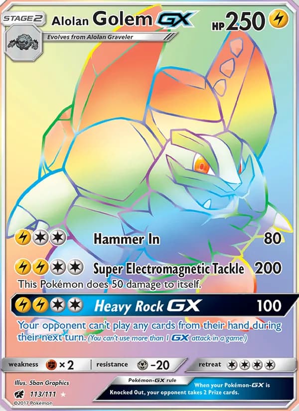 Alolan Golem GX — Crimson Invasion, Secret Rare
