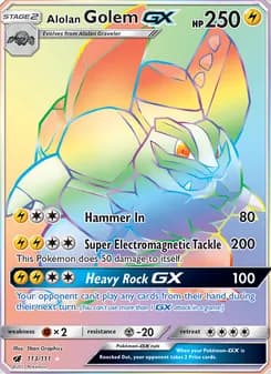 Alolan Golem GX — Crimson Invasion — Secret Rare