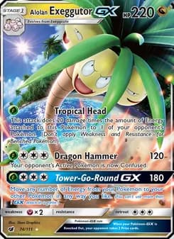 Alolan Exeggutor GX — Crimson Invasion — Ultra Rare