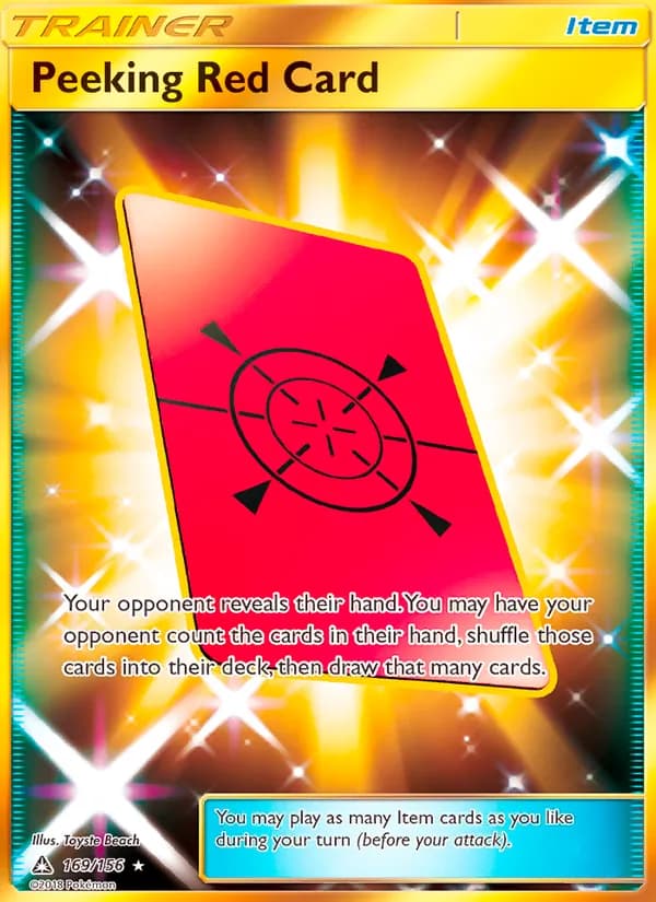 Peeking Red Card — Ultra Prism, Secret Rare