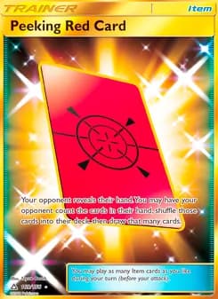 Peeking Red Card — Ultra Prism — Secret Rare