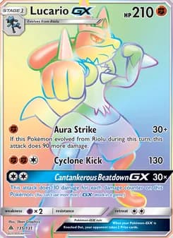 Lucario GX — Forbidden Light — Secret Rare