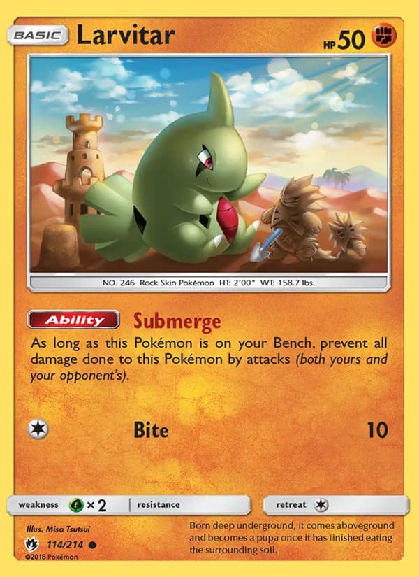 Larvitar — Lost Thunder, Common