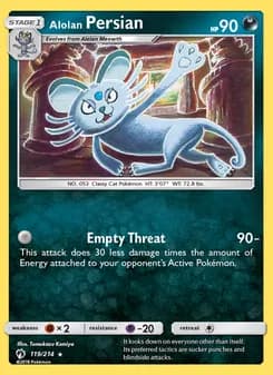 Alolan Persian — Lost Thunder — Rare