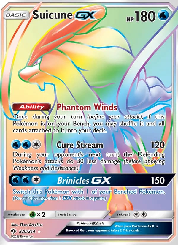 Suicune GX — Lost Thunder, Secret Rare