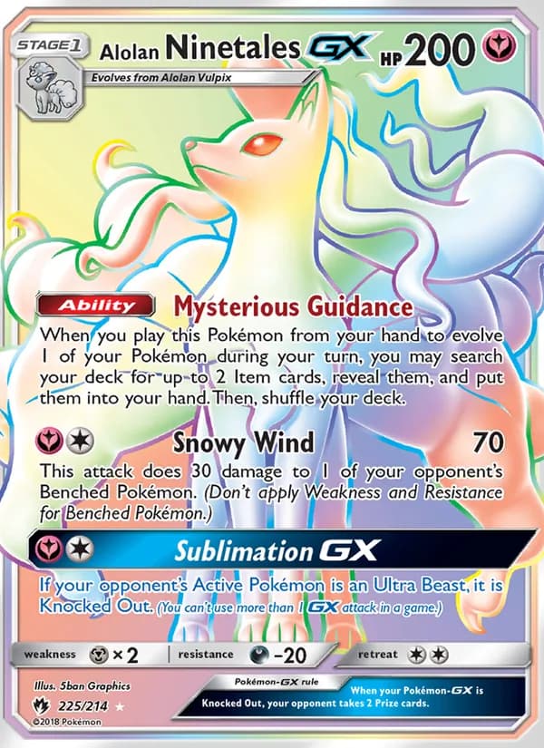 Alolan Ninetales GX — Lost Thunder, Secret Rare