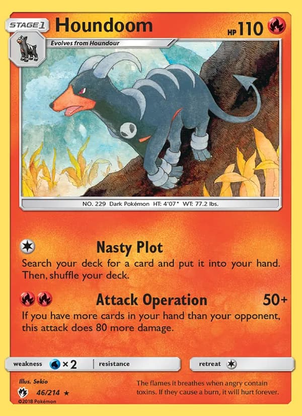Houndoom — Lost Thunder, Rare