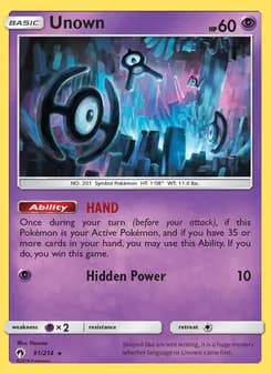 Unown — Lost Thunder — Rare