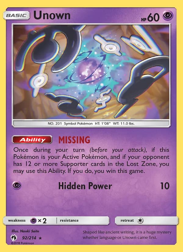 Unown — Lost Thunder, Rare