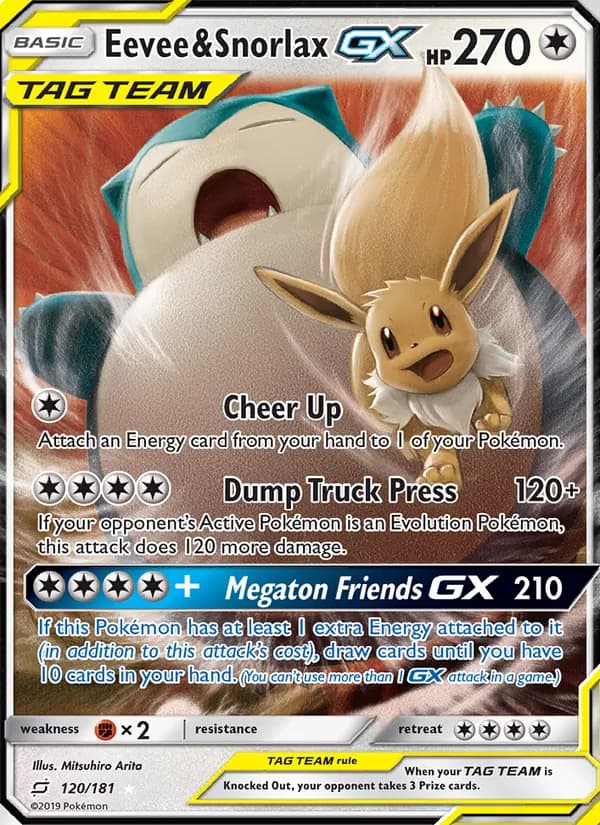 Eevee & Snorlax GX — Team Up, Ultra Rare