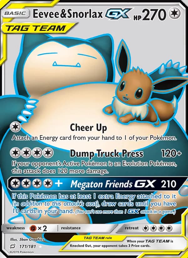 Eevee & Snorlax GX — Team Up, Ultra Rare