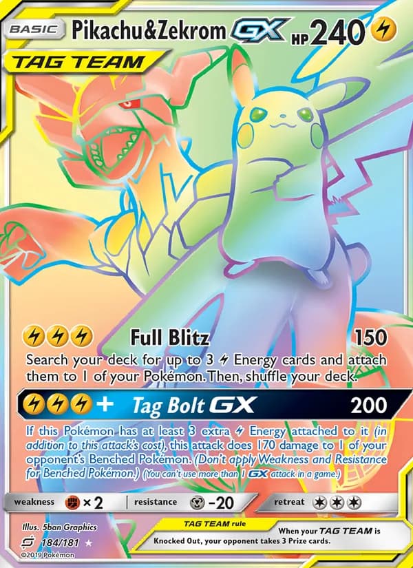 Pikachu & Zekrom GX — Team Up, Secret Rare