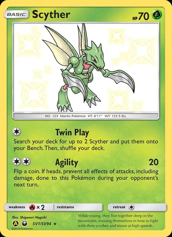 Scyther — Hidden Fates Shiny Vault, Shiny rare