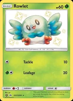 Rowlet — Hidden Fates Shiny Vault — Shiny rare