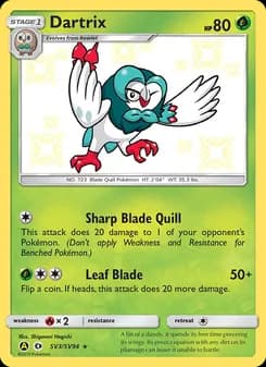 Dartrix — Hidden Fates Shiny Vault — Shiny rare