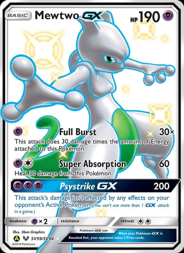 Mewtwo-GX — Hidden Fates Shiny Vault, Shiny rare