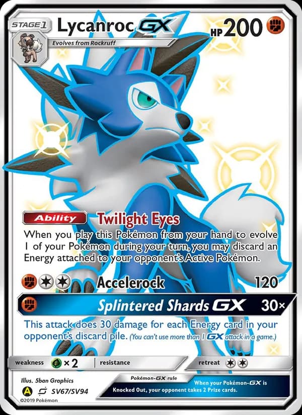 Lycanroc-GX — Hidden Fates Shiny Vault, Shiny rare