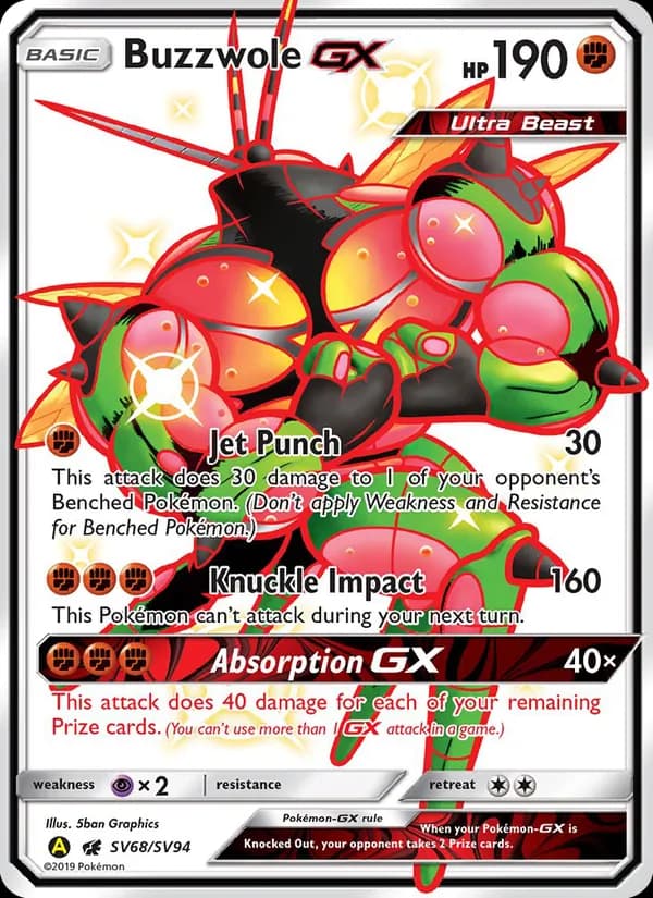 Buzzwole-GX — Hidden Fates Shiny Vault, Shiny rare
