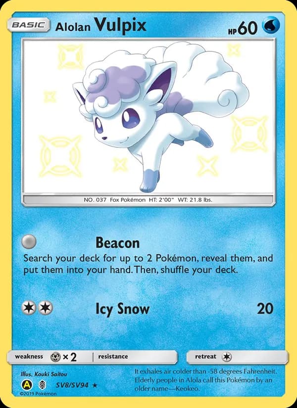 Alolan Vulpix — Hidden Fates Shiny Vault, Shiny rare