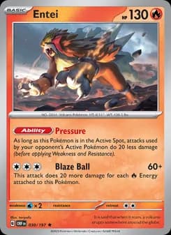 Entei — Obsidian Flames — Rare