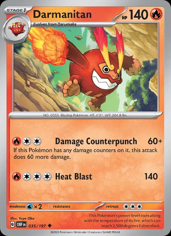 Darmanitan — Obsidian Flames, Uncommon