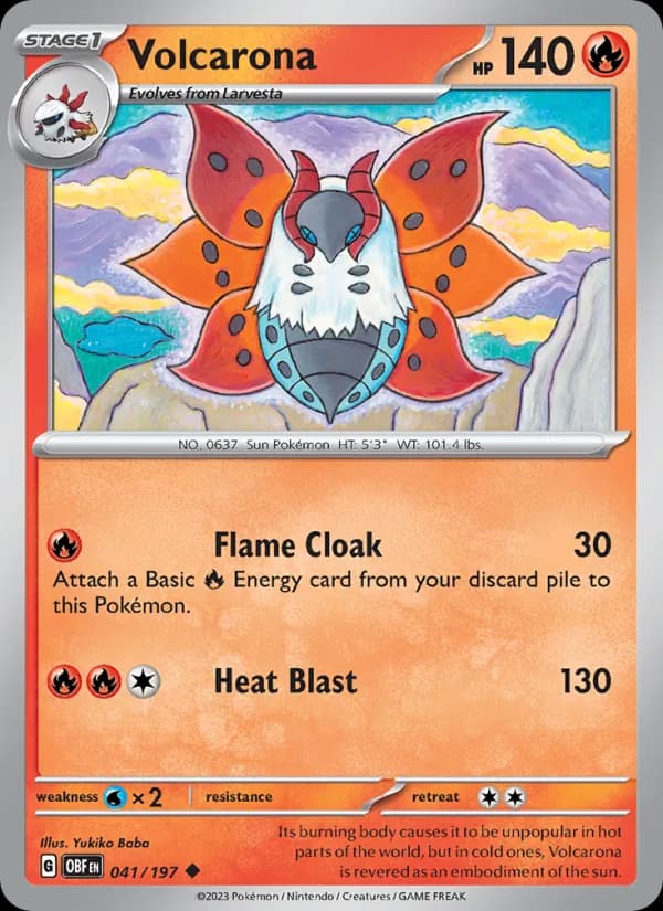 Volcarona — Obsidian Flames, Uncommon