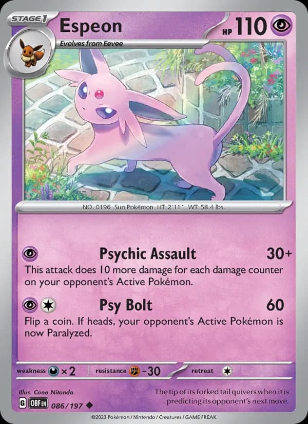 Espeon — Obsidian Flames, Uncommon