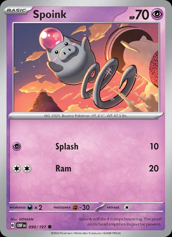 Spoink — Obsidian Flames, Common