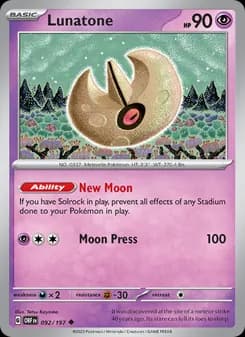 Lunatone — Obsidian Flames — Uncommon